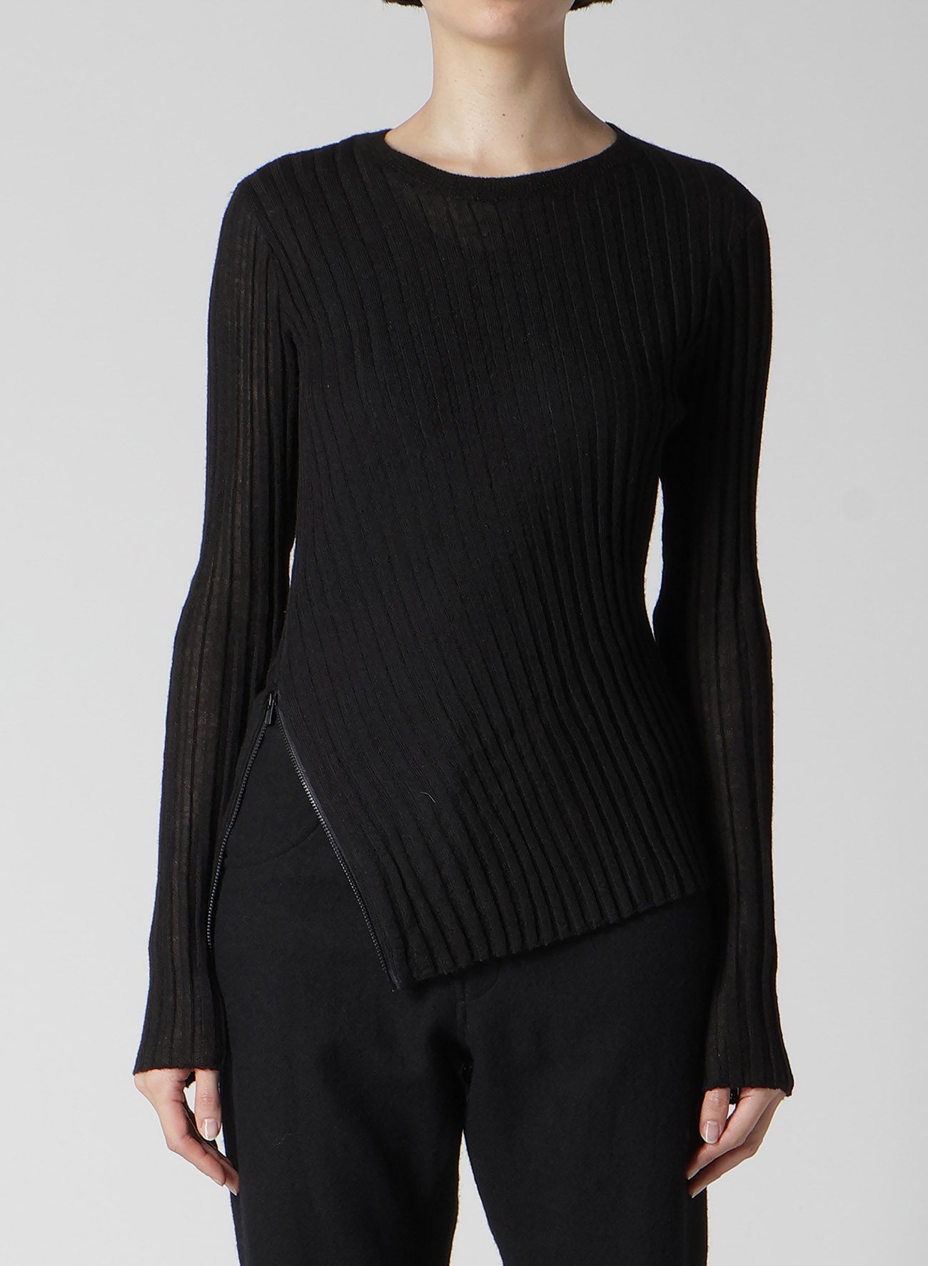 RIB DIAGONAL ROUND NECK PO