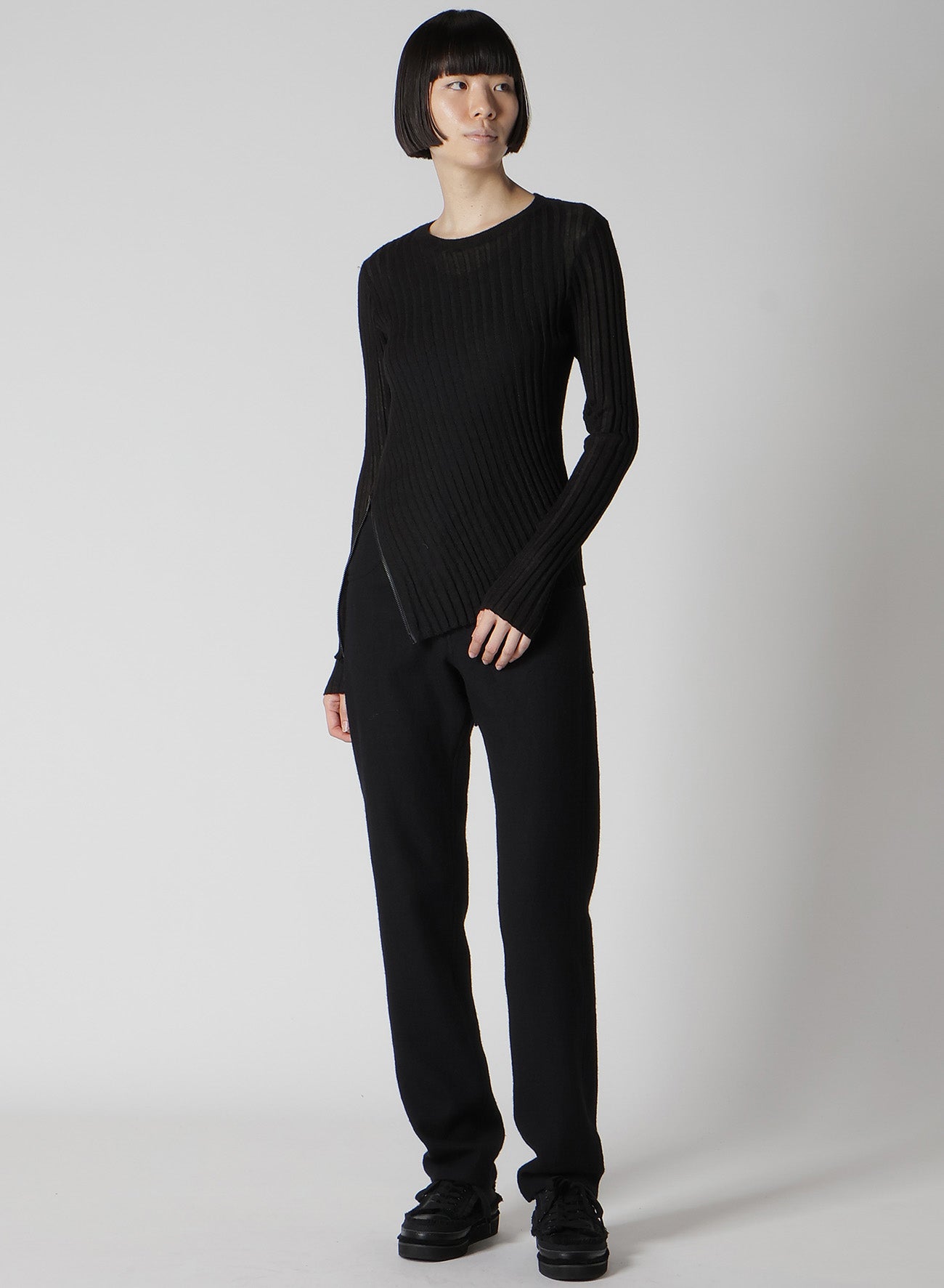 RIB DIAGONAL ROUND NECK PO