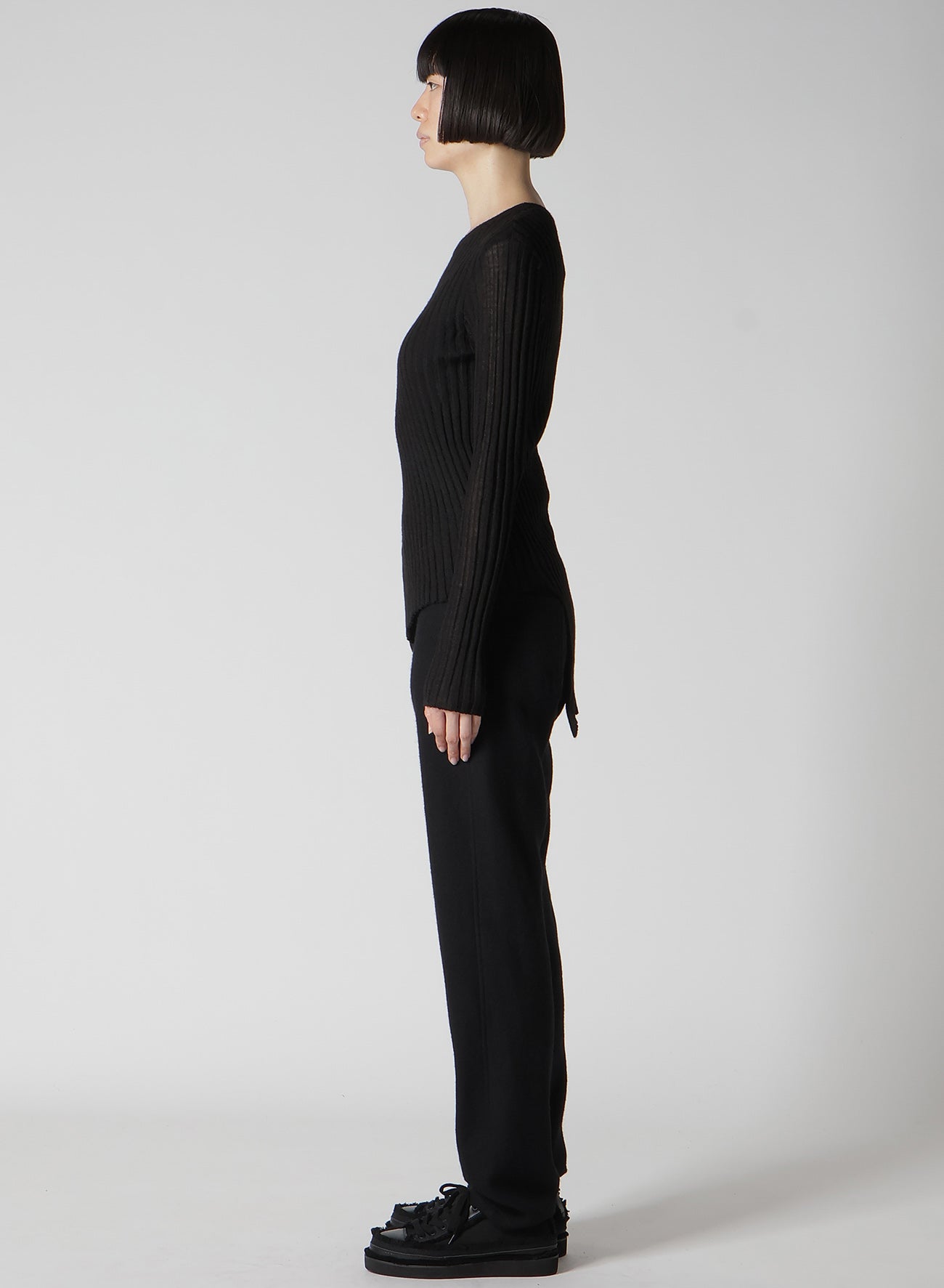 RIB DIAGONAL ROUND NECK PO