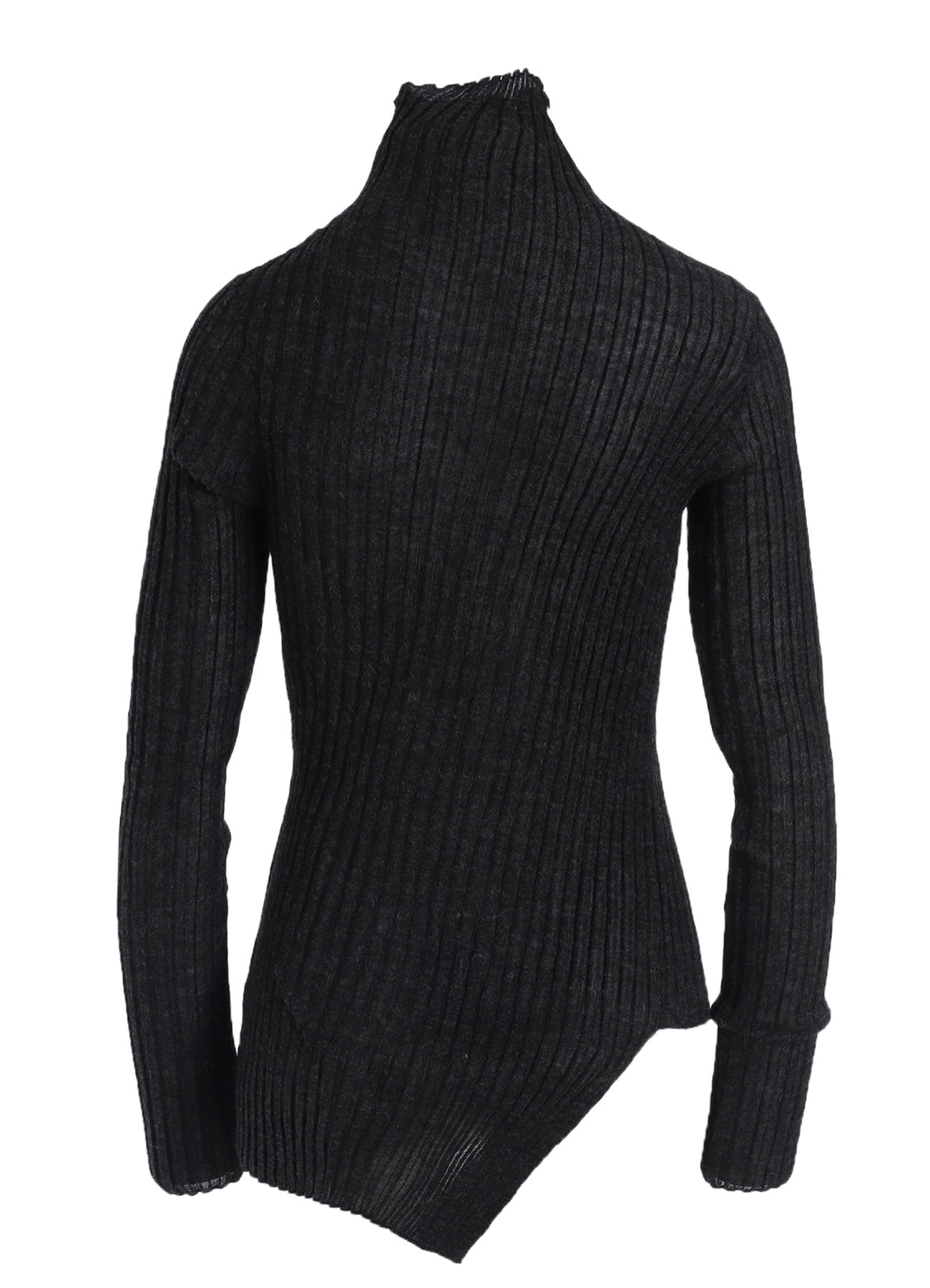 RIB DIAGONAL ZIP CARDIGAN