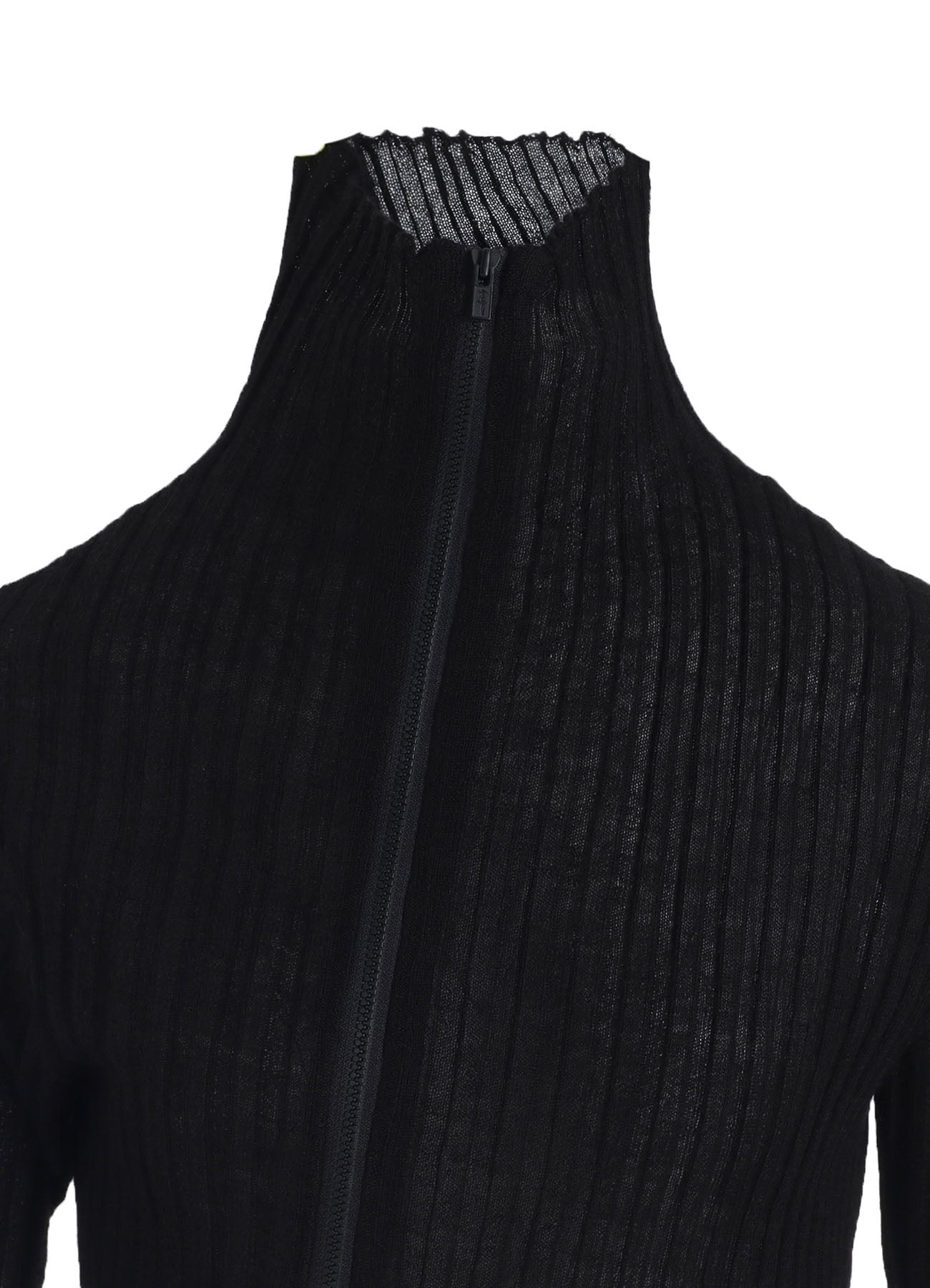 RIB DIAGONAL ZIP CARDIGAN