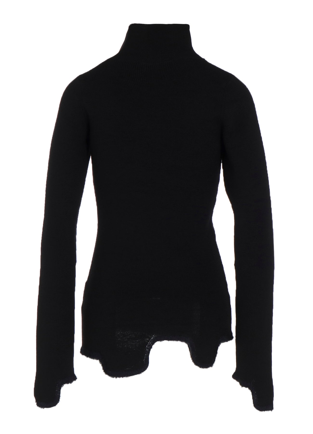 12G RIB JAGGED HEM HIGH NECK PO