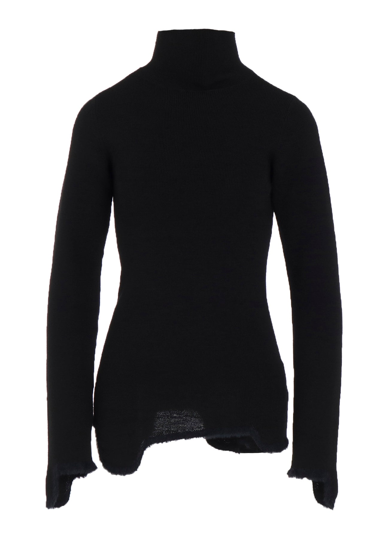 12G RIB JAGGED HEM HIGH NECK PO