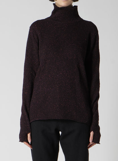 PLAIN STITCH OBLIQUE HIGH NECK PO