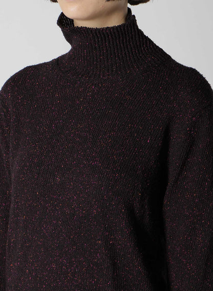 PLAIN STITCH OBLIQUE HIGH NECK PO