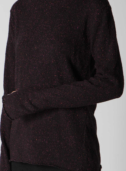 PLAIN STITCH OBLIQUE HIGH NECK PO