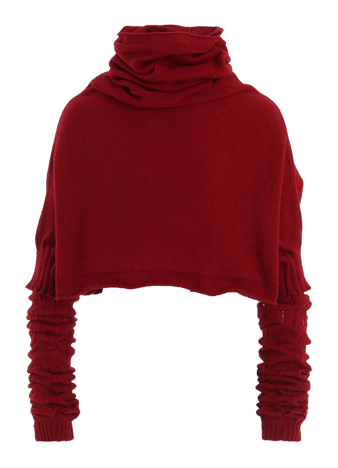 7G PLAIN STITCH LINKS CROPPED HN PO W/ARM WARMERS