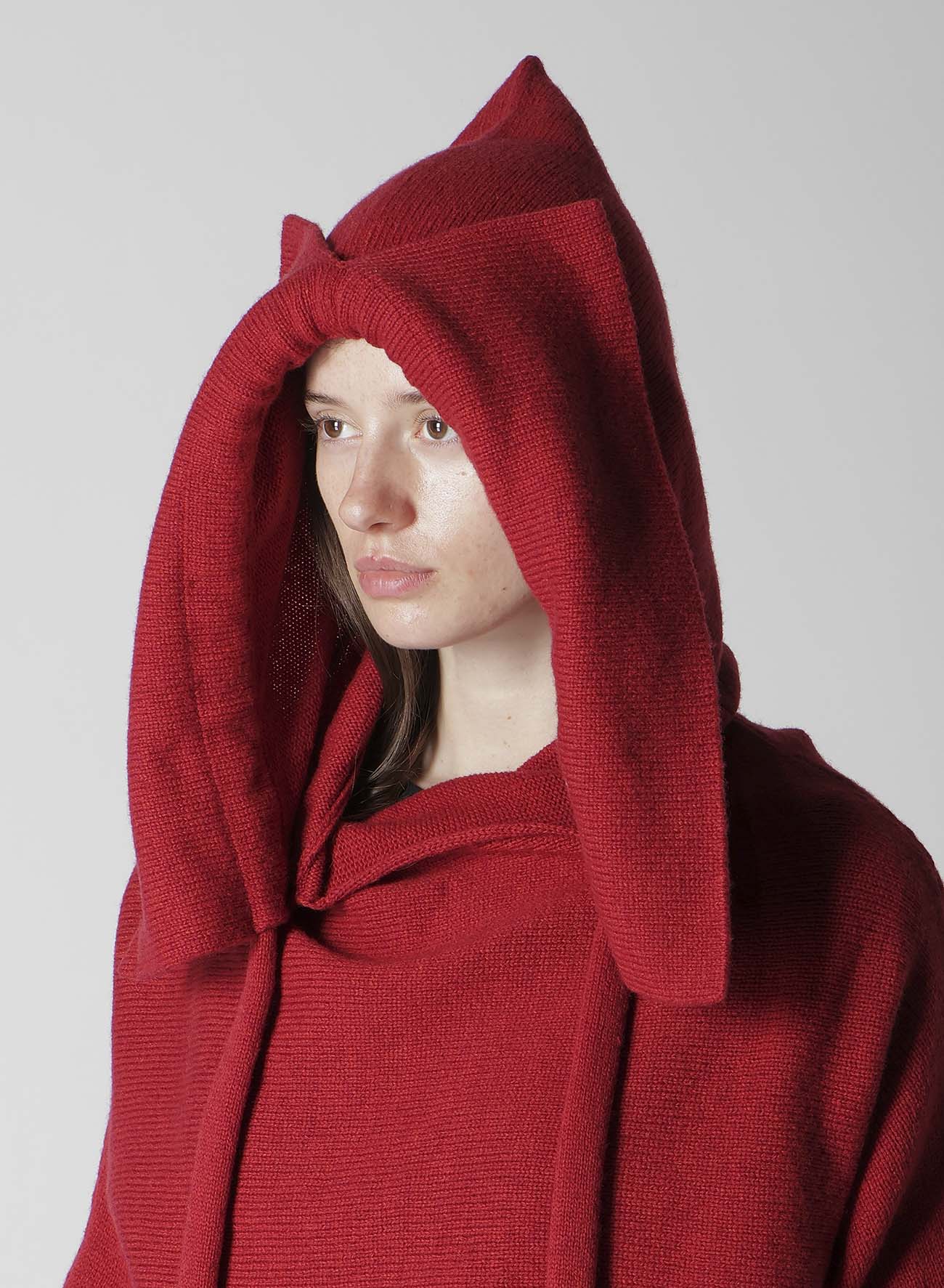 7G PLAIN STITCH LINKS CROPPED HOODIE PO W/ARM WARMERS