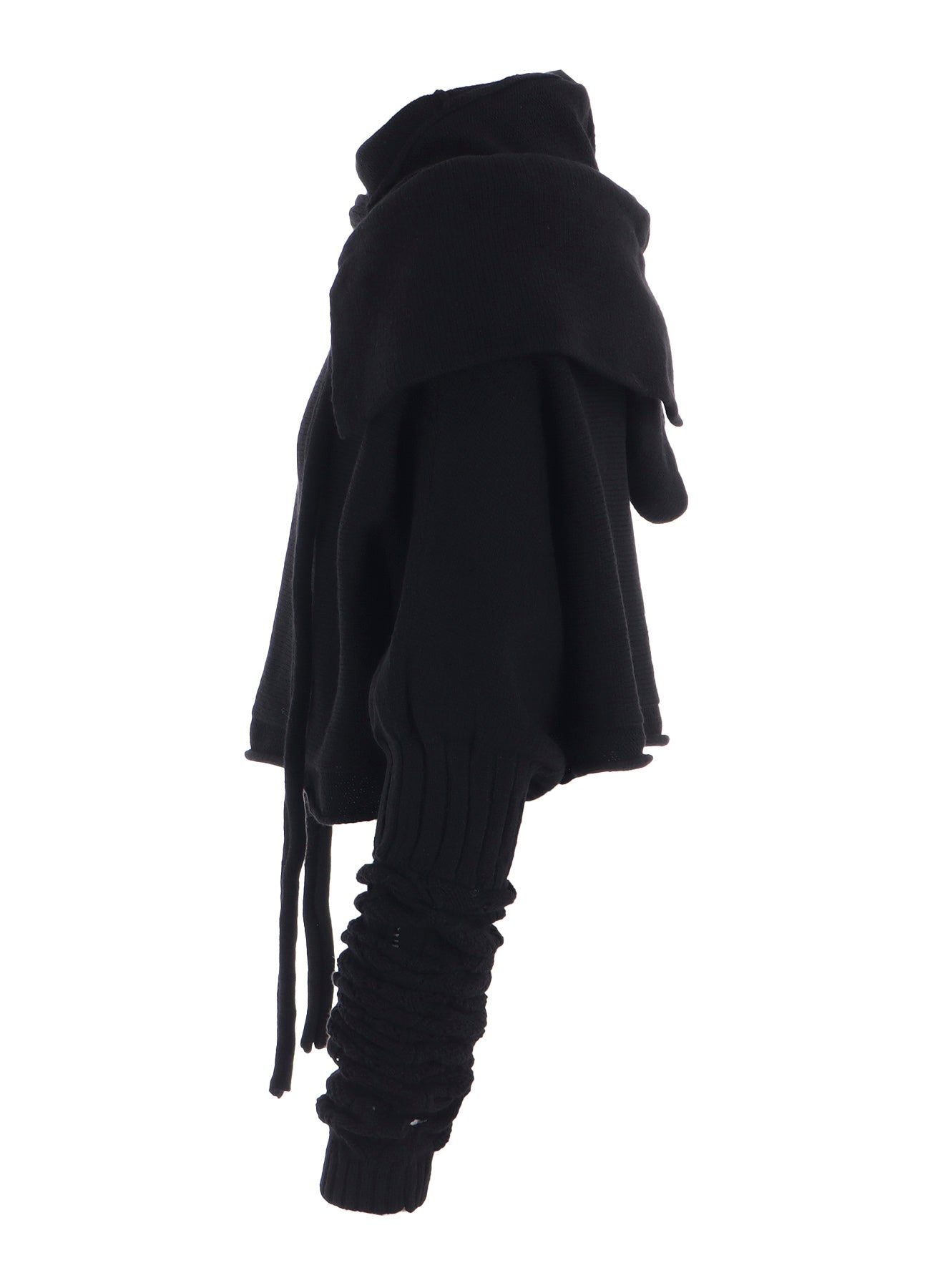 7G PLAIN STITCH LINKS CROPPED HOODIE PO W/ARM WARMERS