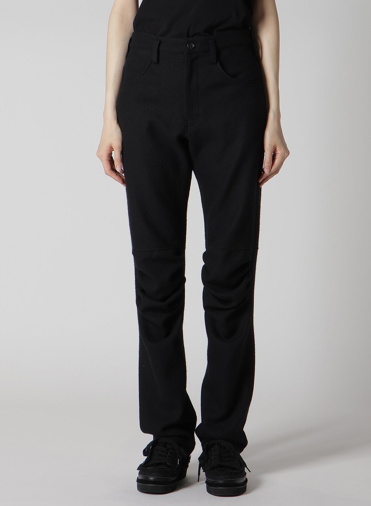 WOOL VIYELLA GATHERED KNEE PANTS