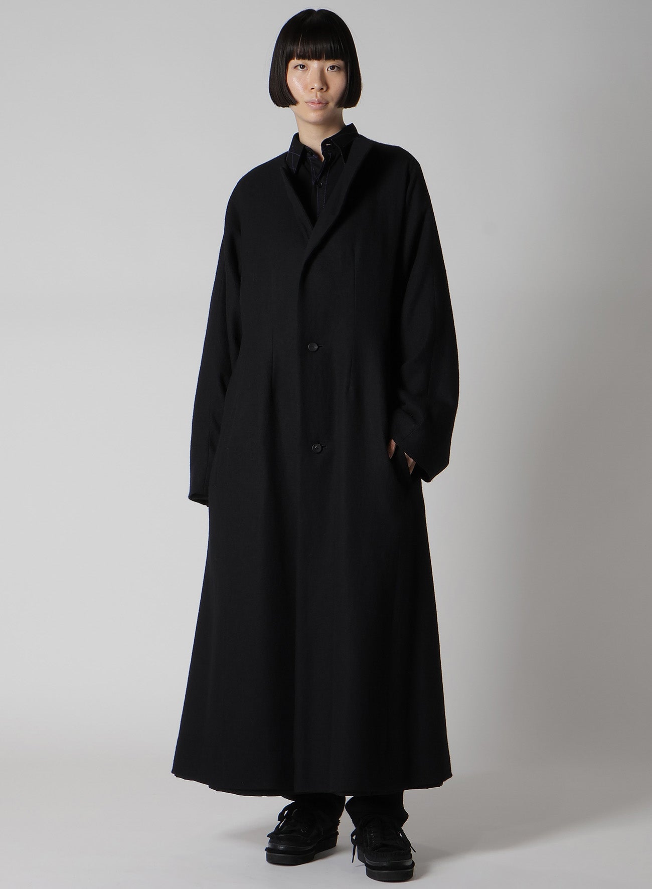 WOOL VIYELLA GATHERED KNEE PANTS