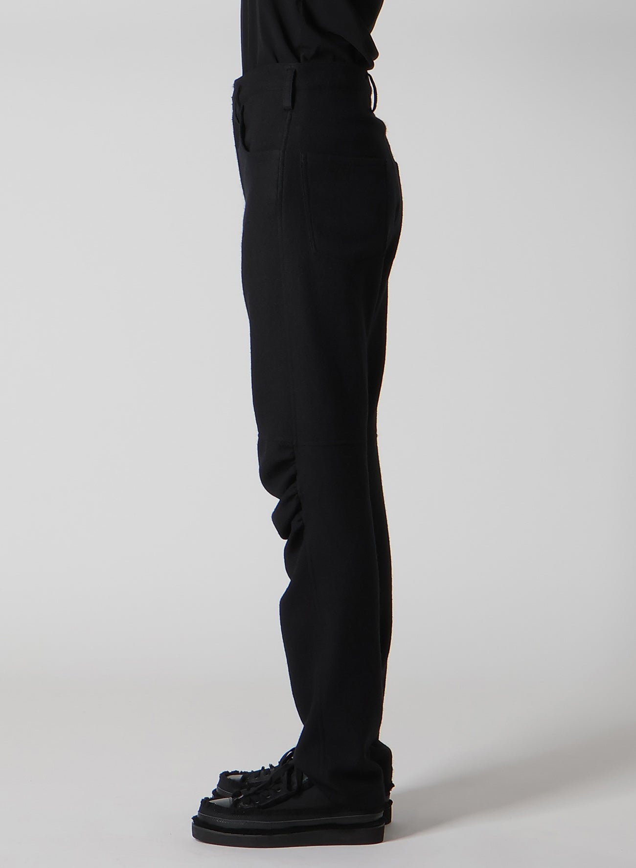 WOOL VIYELLA GATHERED KNEE PANTS