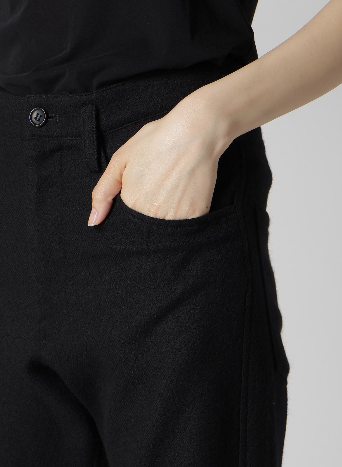 WOOL VIYELLA GATHERED KNEE PANTS