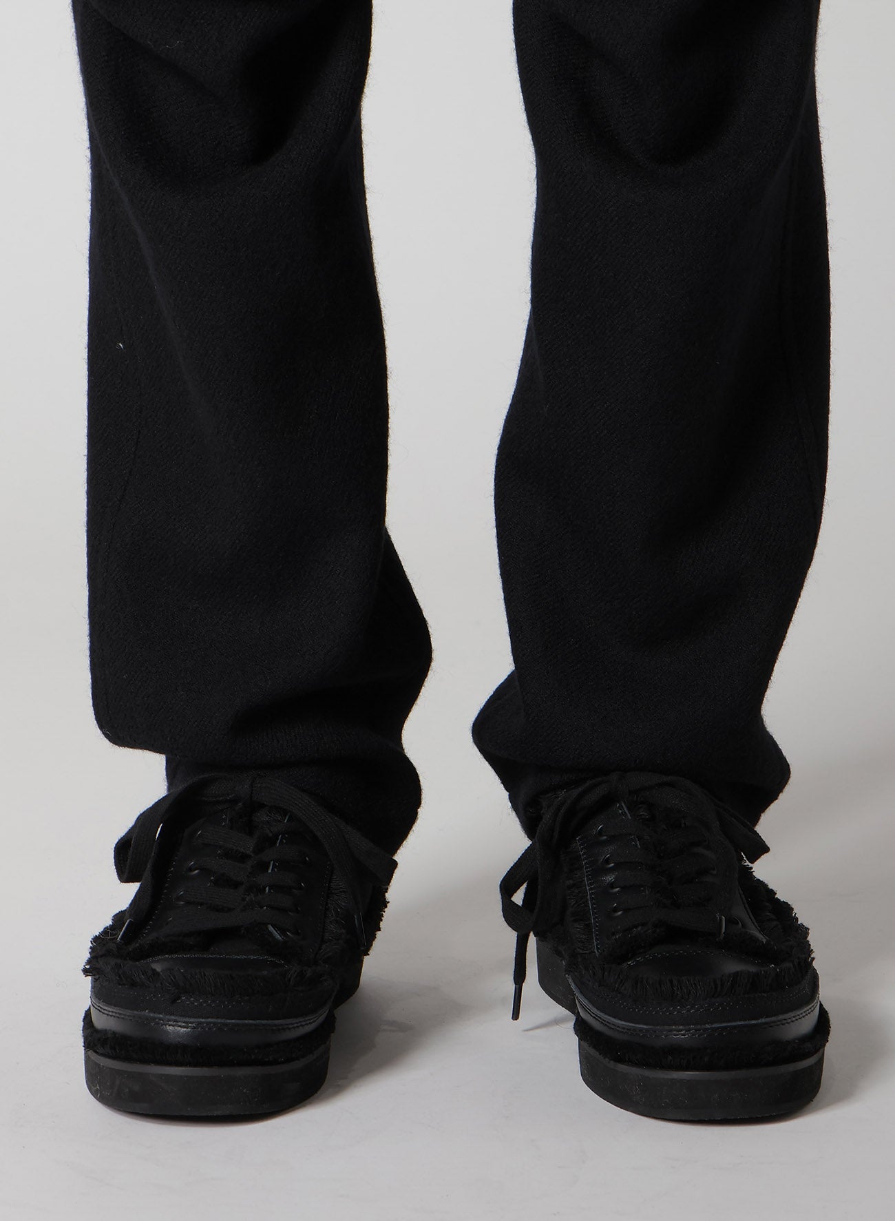 WOOL VIYELLA GATHERED KNEE PANTS
