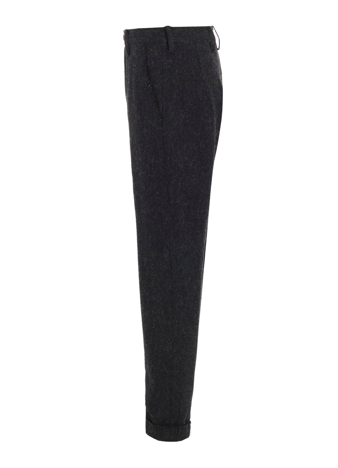 TWEED CLOTH CUFFED HEM PANTS