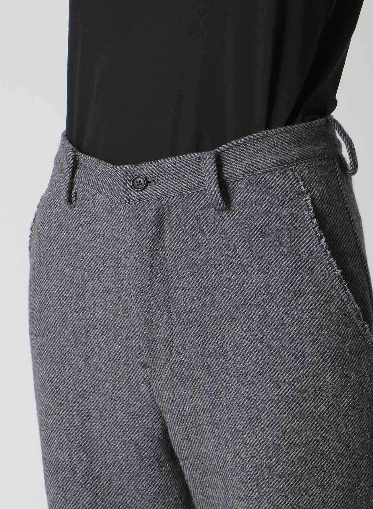 TWEED CLOTH CUFFED HEM PANTS