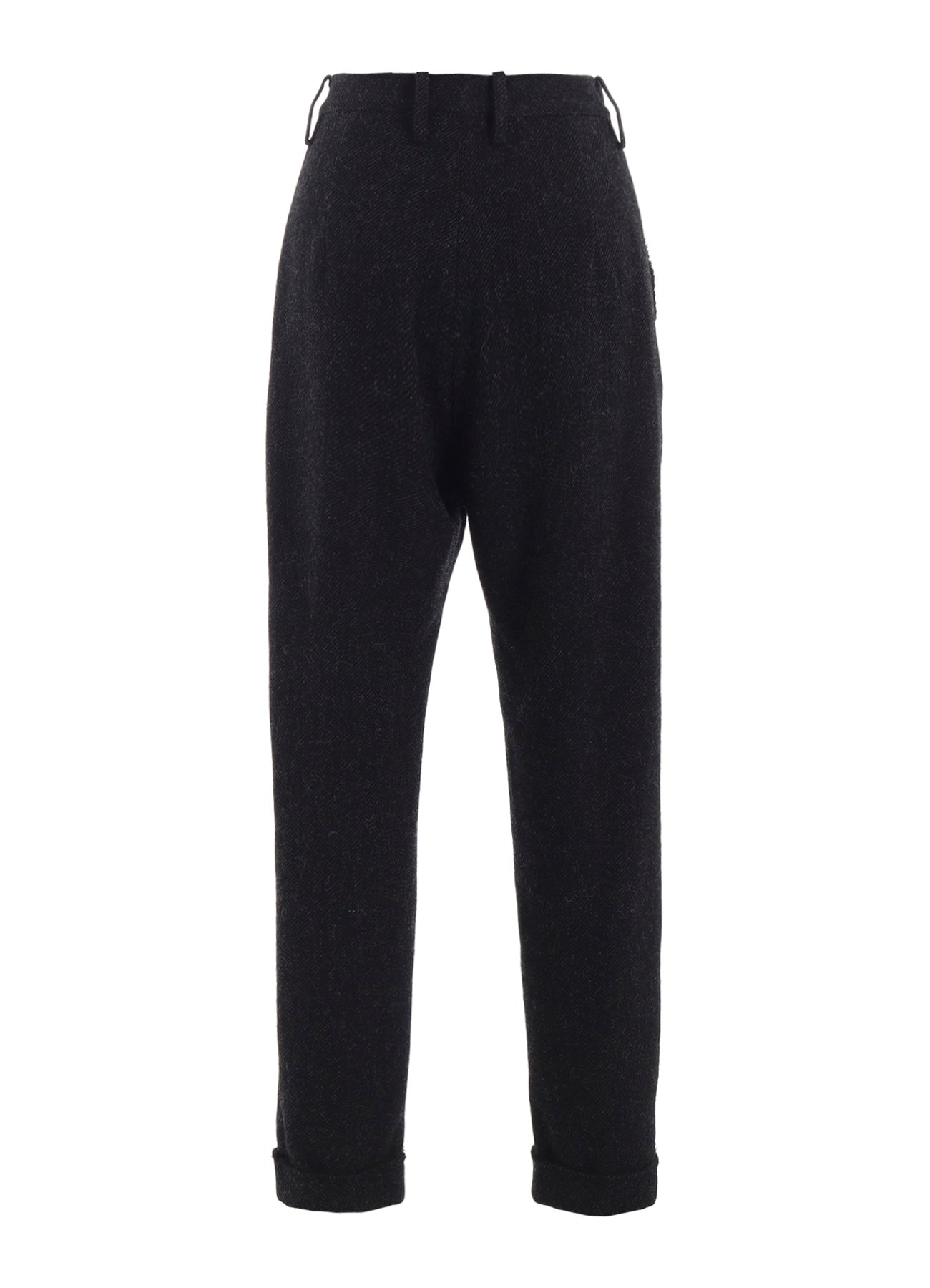 TWEED CLOTH CUFFED HEM PANTS