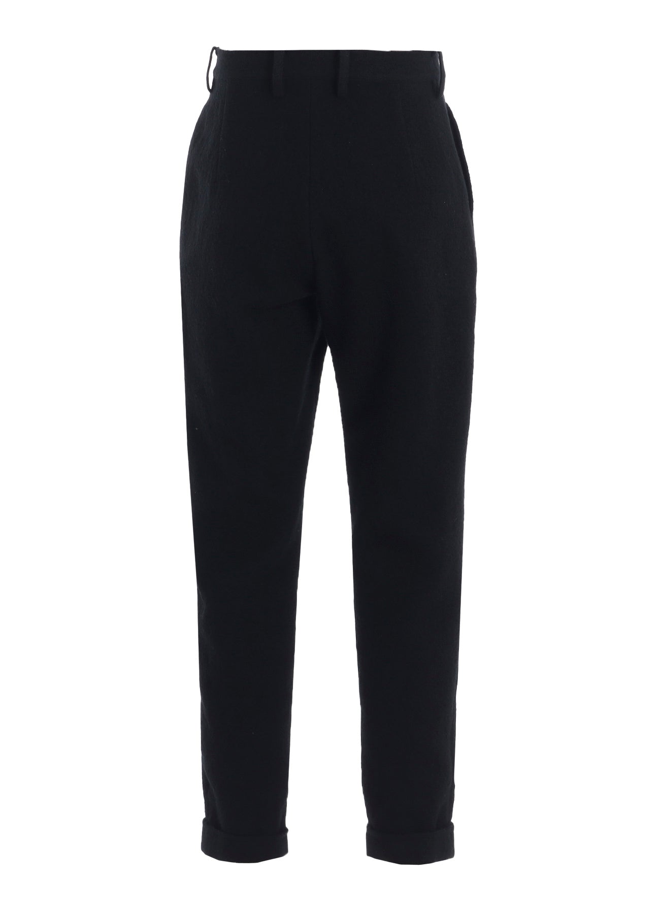 SHRINKED WOOL SERGE CUFFED HEM PANTS