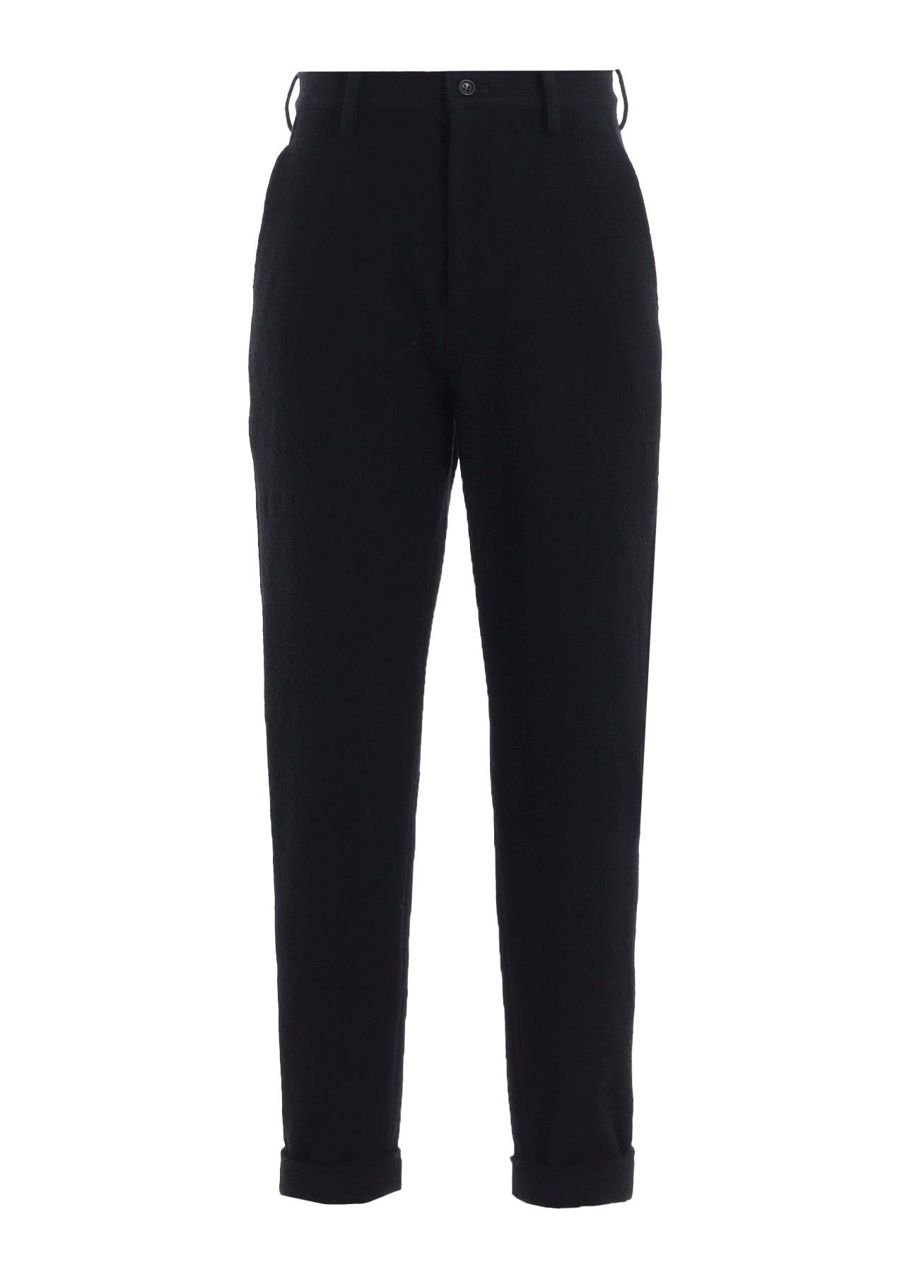 SHRINKED WOOL SERGE CUFFED HEM PANTS