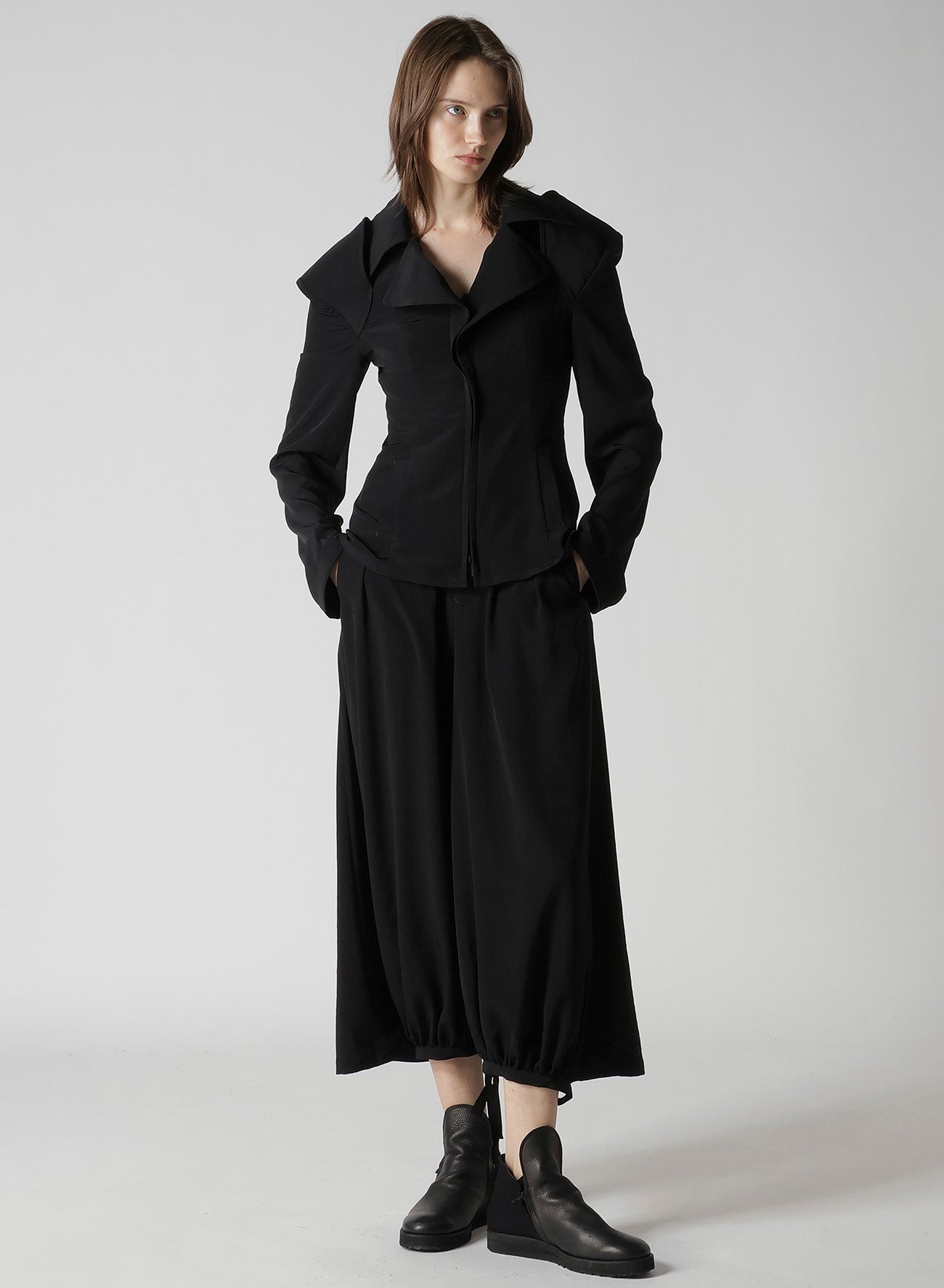 TA/PE CREPE DE CHINE F GATHERED PANTS