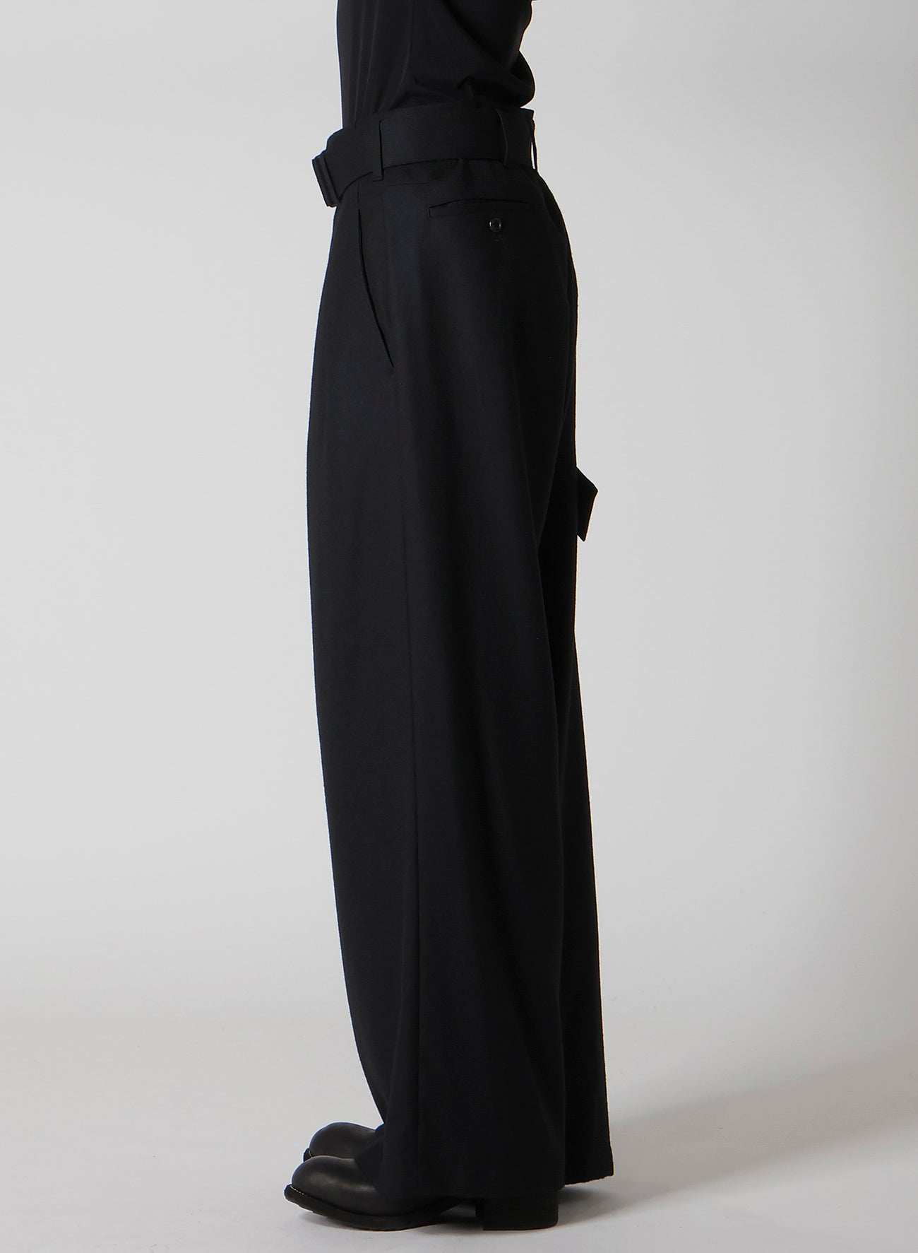 W/SAXONY R DRAPED WIDE PANTS