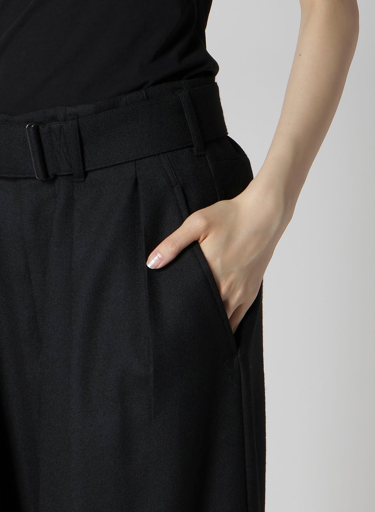 W/SAXONY R DRAPED WIDE PANTS