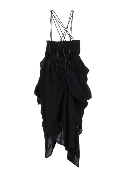 FLANNEL BOX D GATHERED SUSPENDER SKIRT