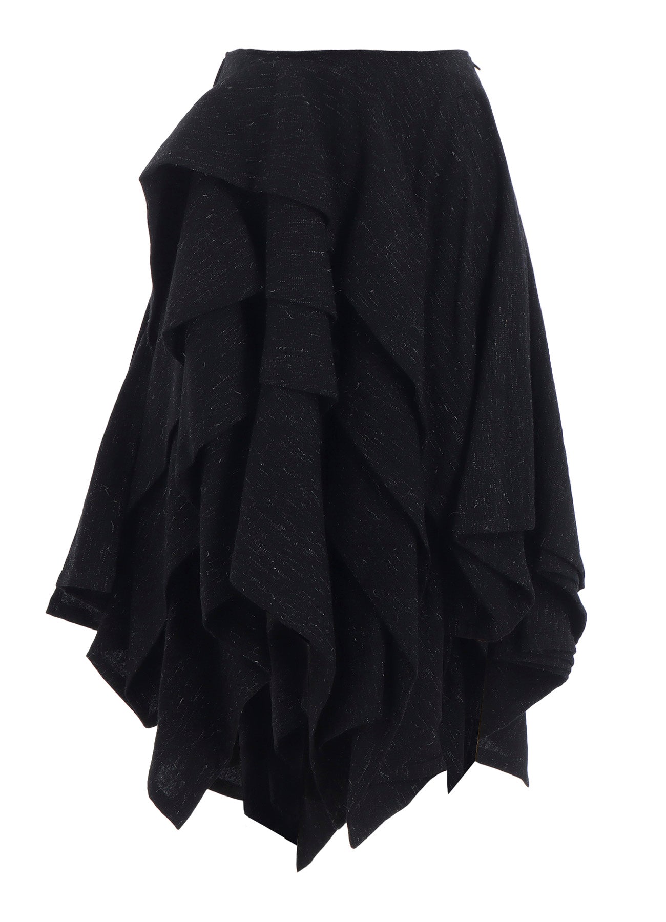 WOOLEN TWEED R DRAPED TUCK ST SKIRT