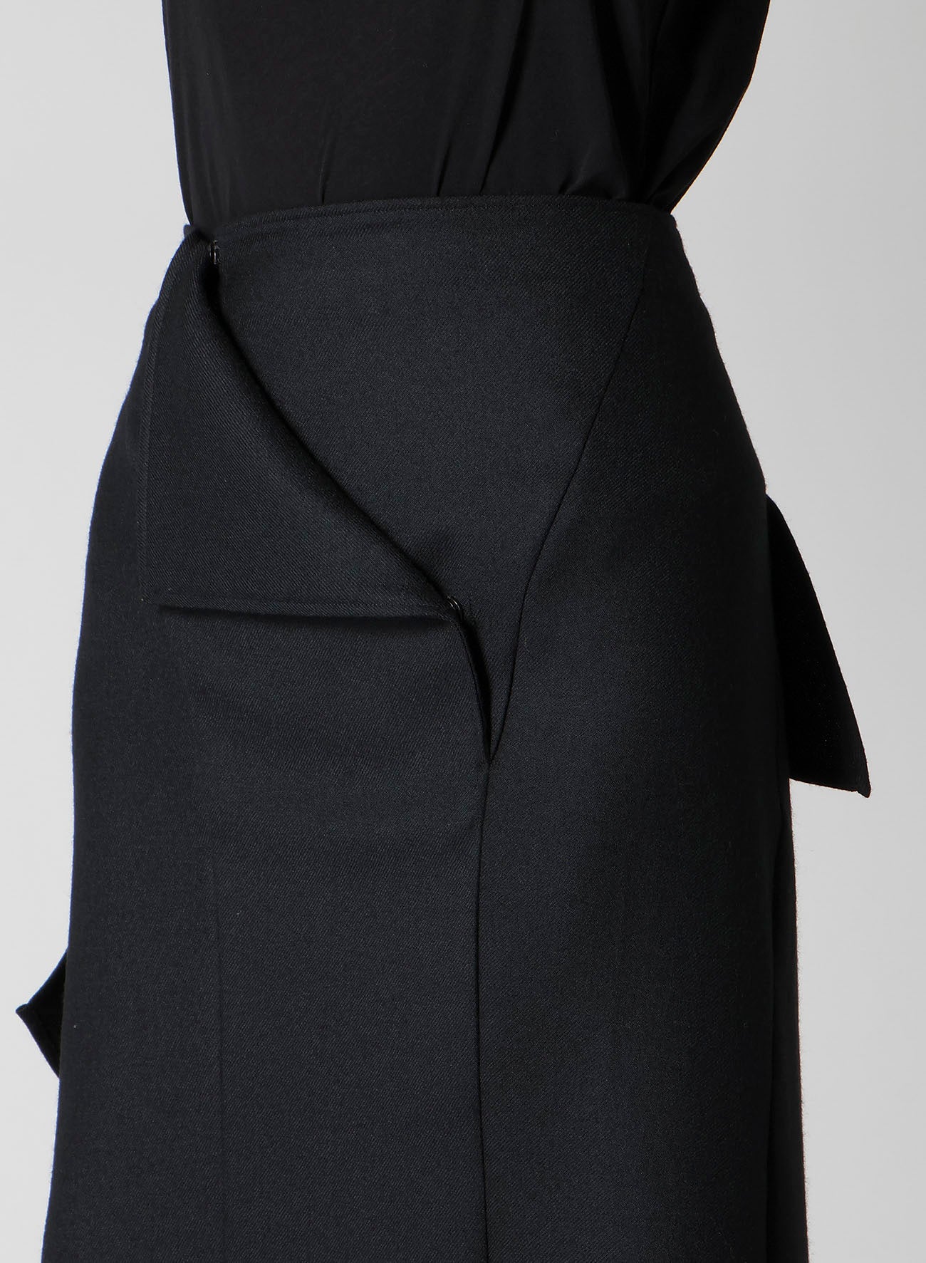 W/SAXONY B DRAPED HIGH WAIST SKIRT