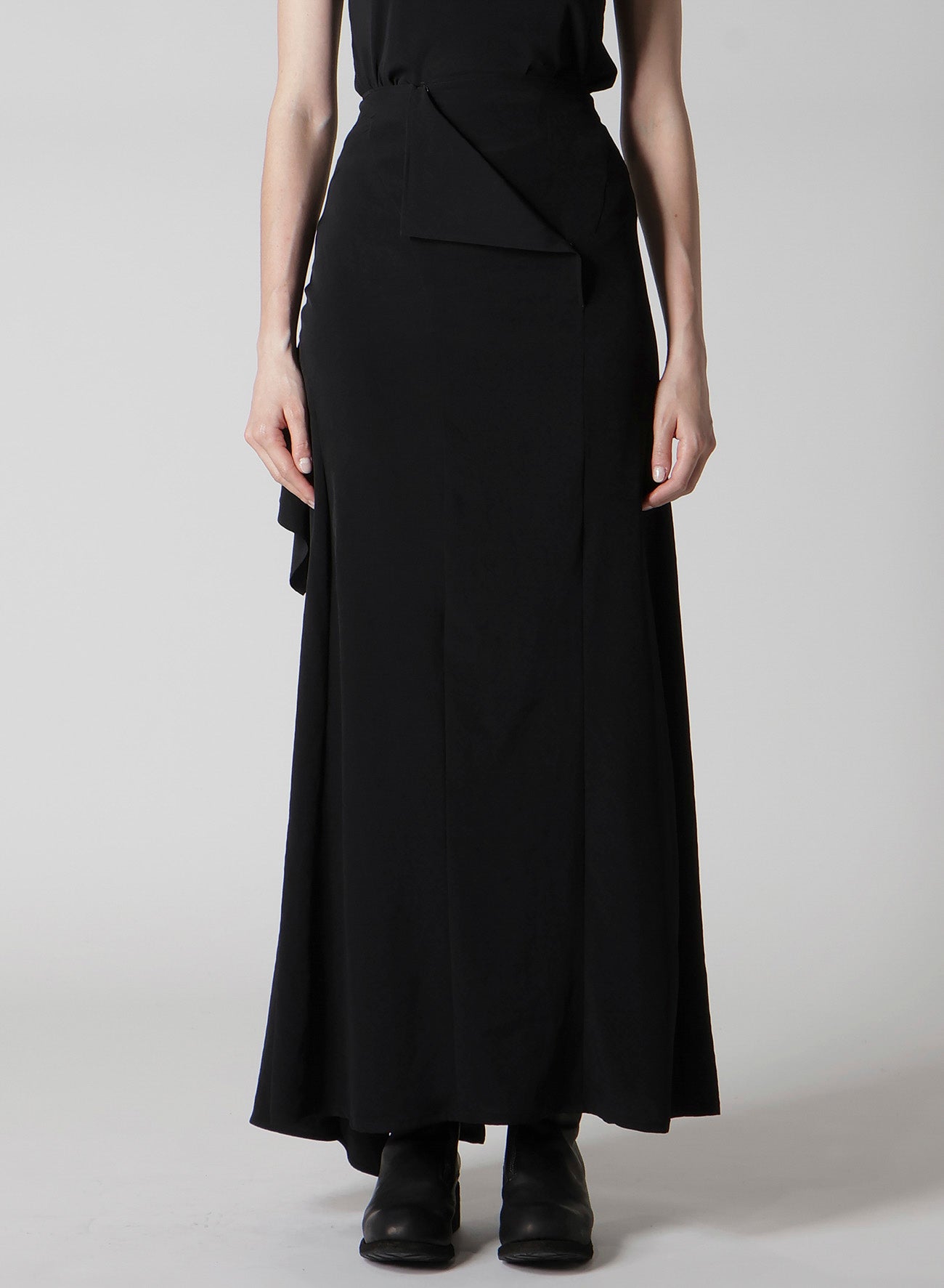 TA/PE CREPE DE CHINE B DRAPED HIGH WAIST SKIRT