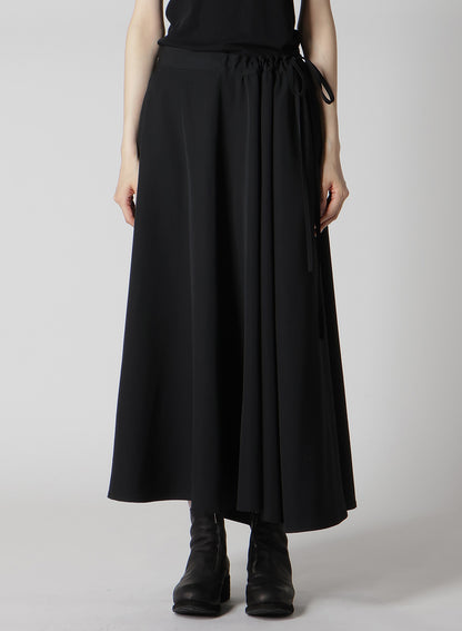 GABARDINE L GATHERED FLARE SKIRT