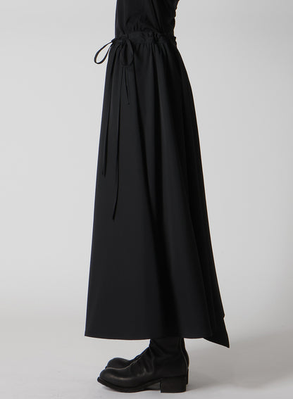 GABARDINE L GATHERED FLARE SKIRT