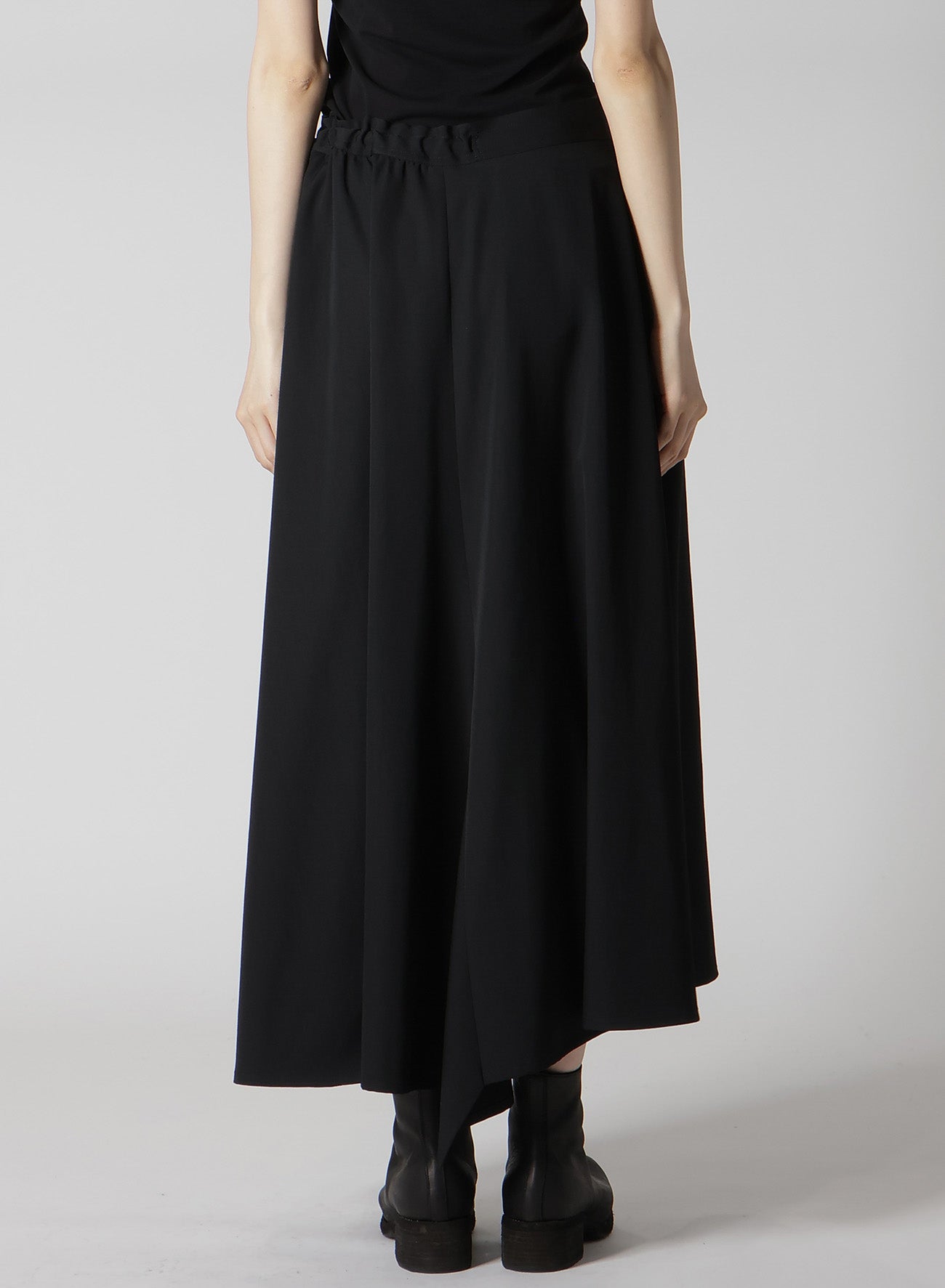 GABARDINE L GATHERED FLARE SKIRT