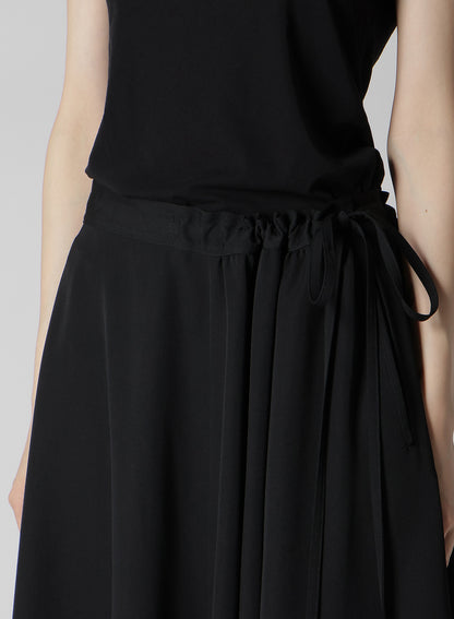GABARDINE L GATHERED FLARE SKIRT