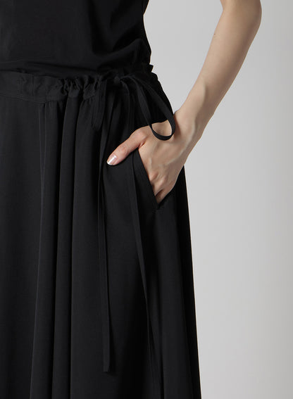 GABARDINE L GATHERED FLARE SKIRT
