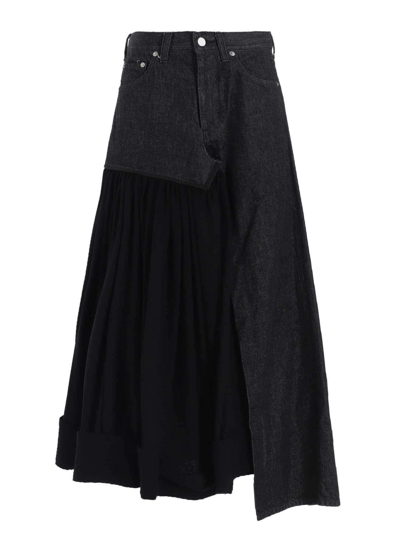 11.5OZ DENIM L CUT OFF COMBINATION SKIRT