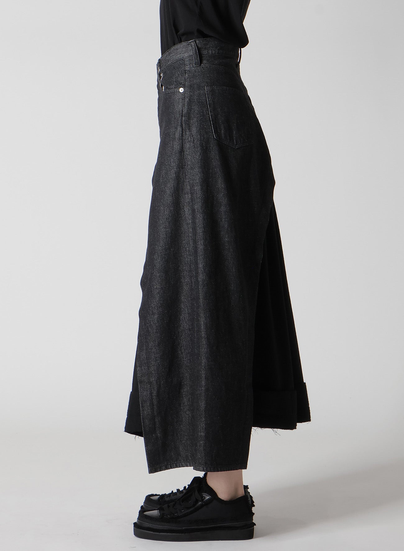 11.5OZ DENIM L CUT OFF COMBINATION SKIRT