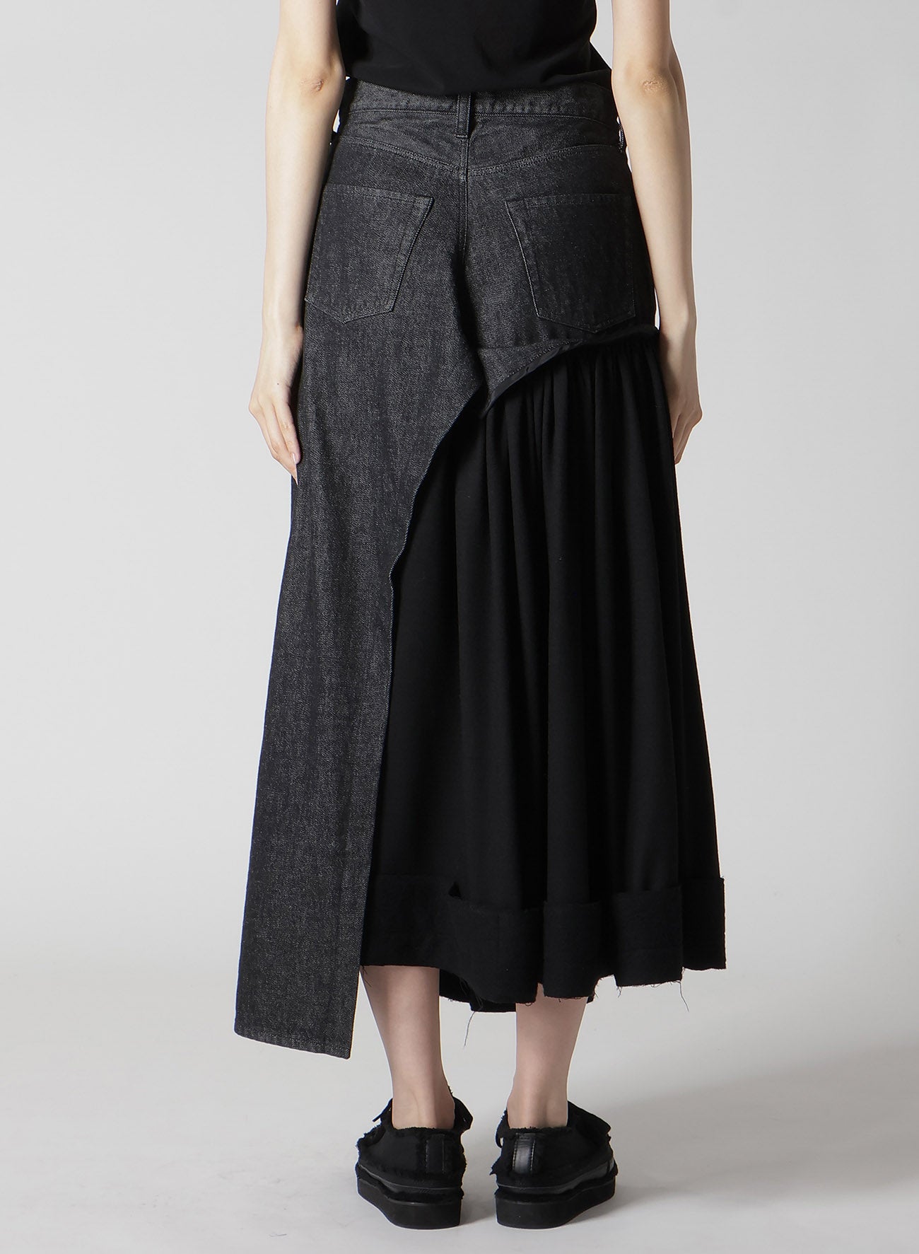 11.5OZ DENIM L CUT OFF COMBINATION SKIRT