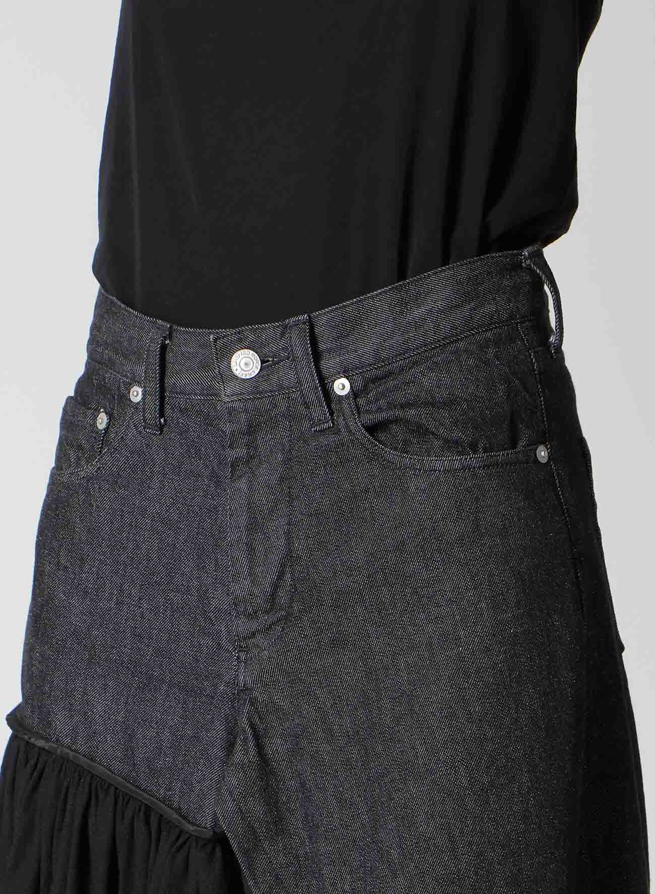 11.5OZ DENIM L CUT OFF COMBINATION SKIRT