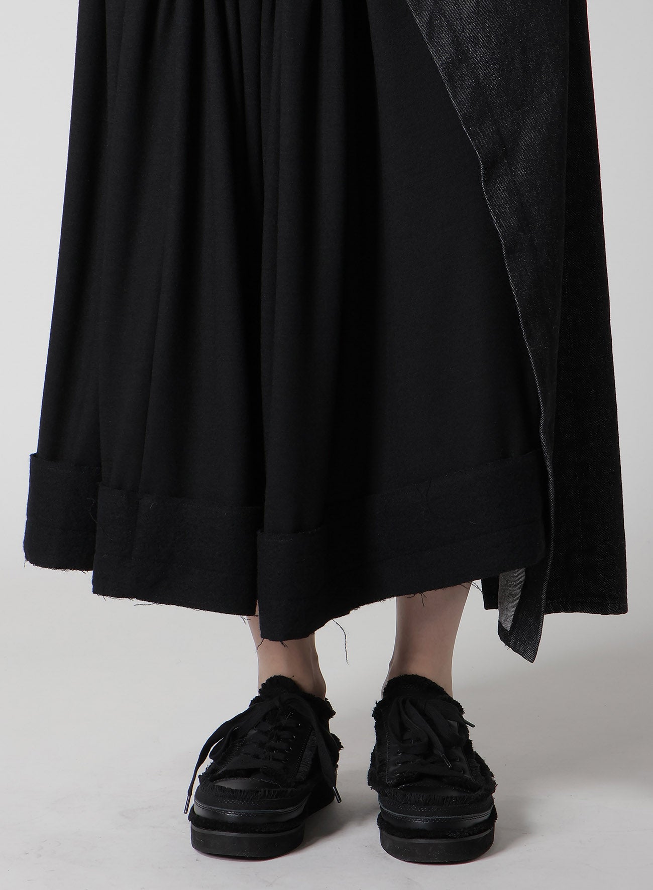11.5OZ DENIM L CUT OFF COMBINATION SKIRT