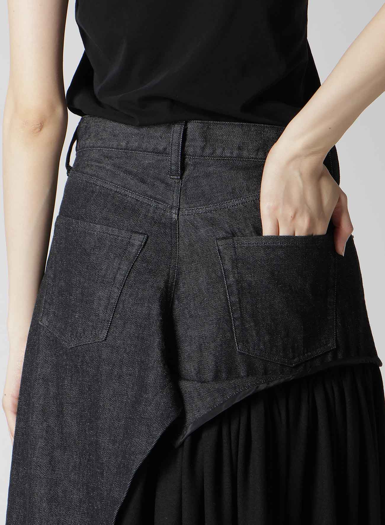 11.5OZ DENIM L CUT OFF COMBINATION SKIRT