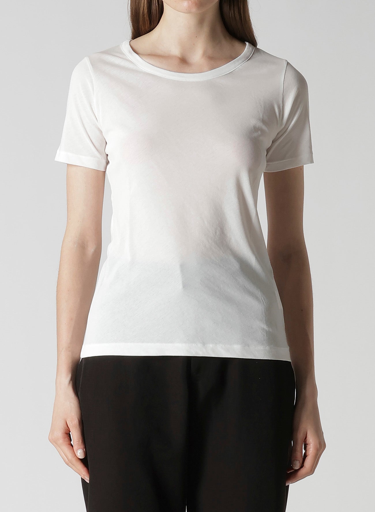 HIGH TWISTED JERSEY SHORT SLV ROUND NECK T
