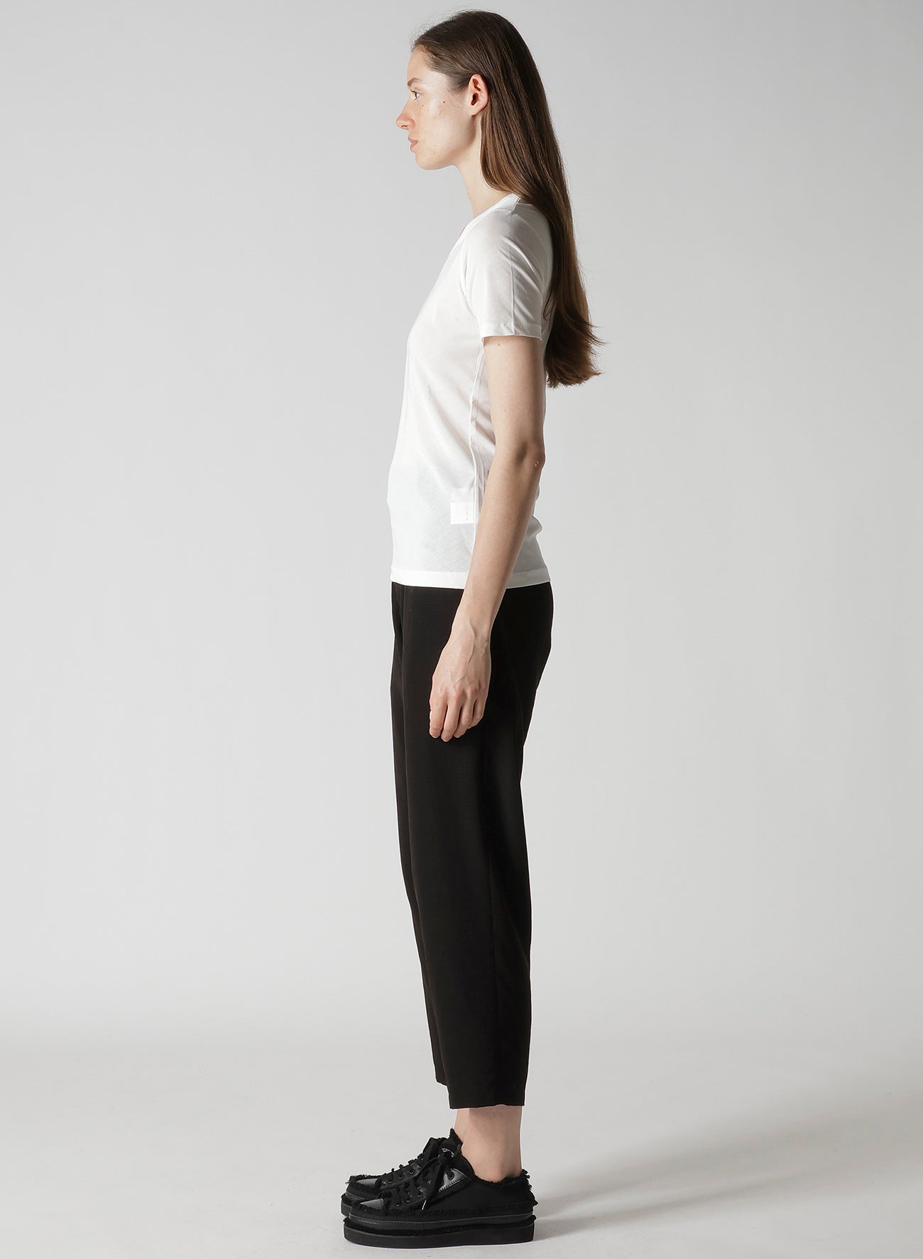 HIGH TWISTED JERSEY SHORT SLV ROUND NECK T