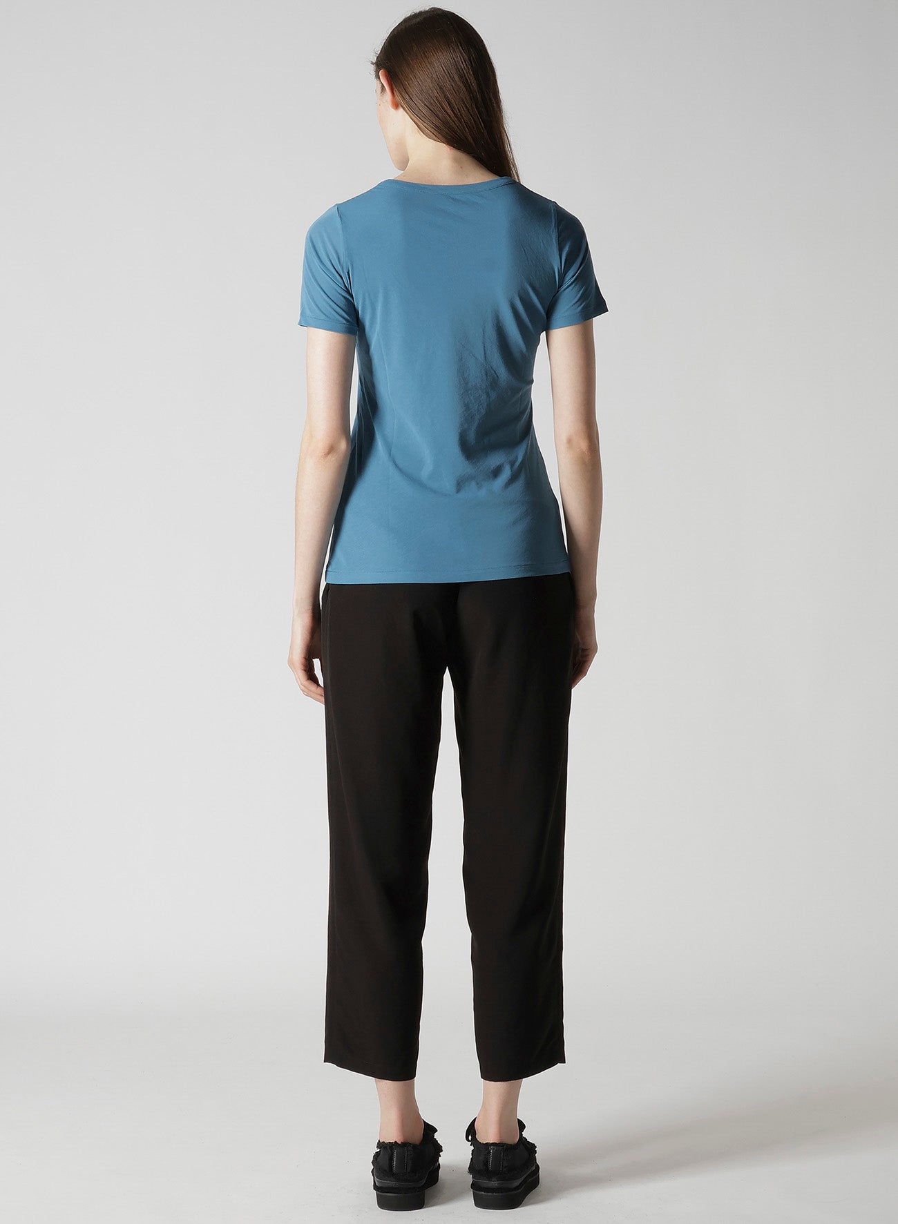 HIGH TWISTED JERSEY SHORT SLV ROUND NECK T