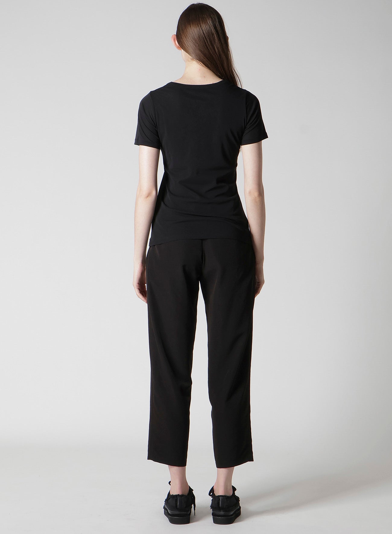 HIGH TWISTED JERSEY SHORT SLV ROUND NECK T
