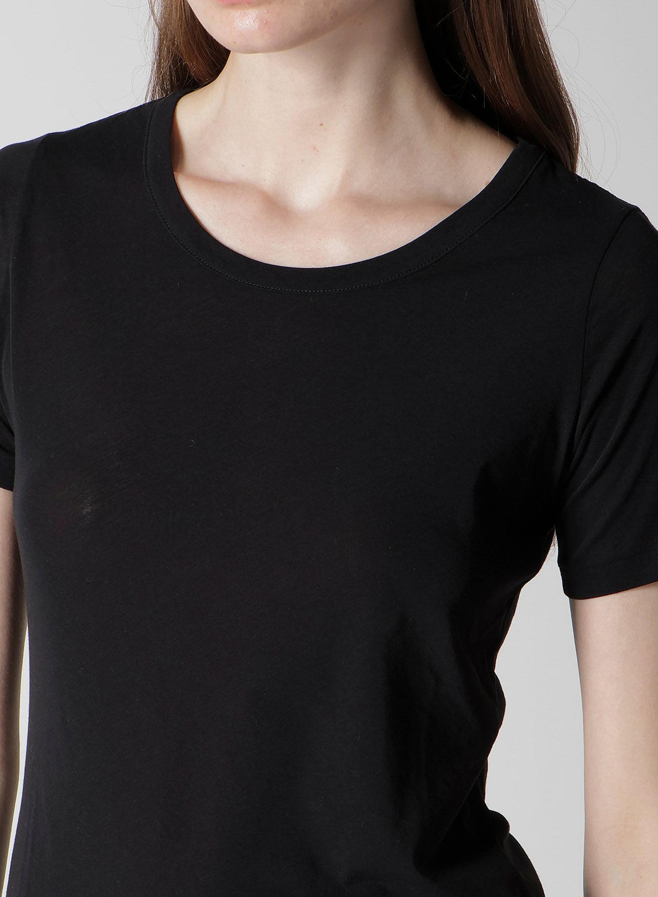 HIGH TWISTED JERSEY SHORT SLV ROUND NECK T