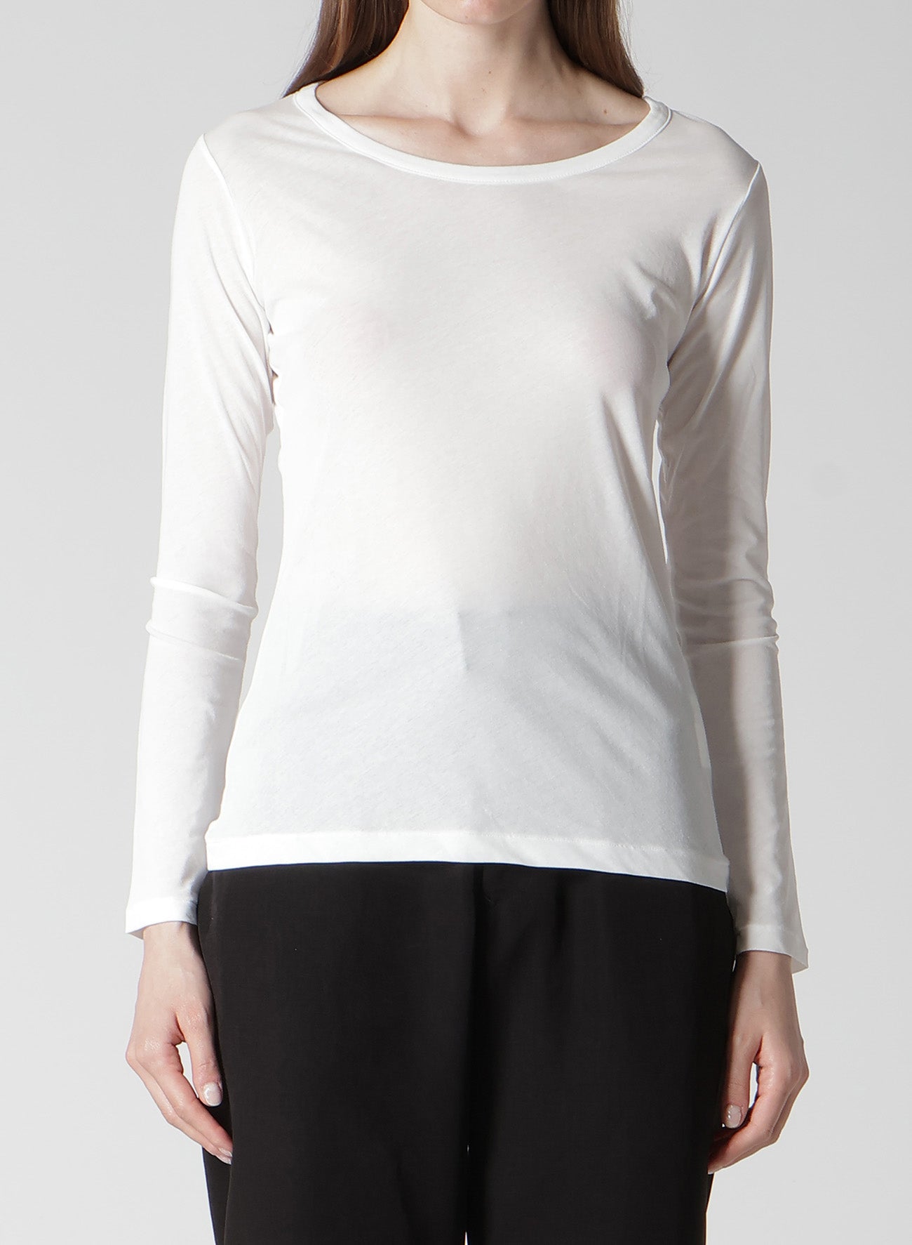 HIGH TWISTED JERSEY LONG SLV ROUND NECK T