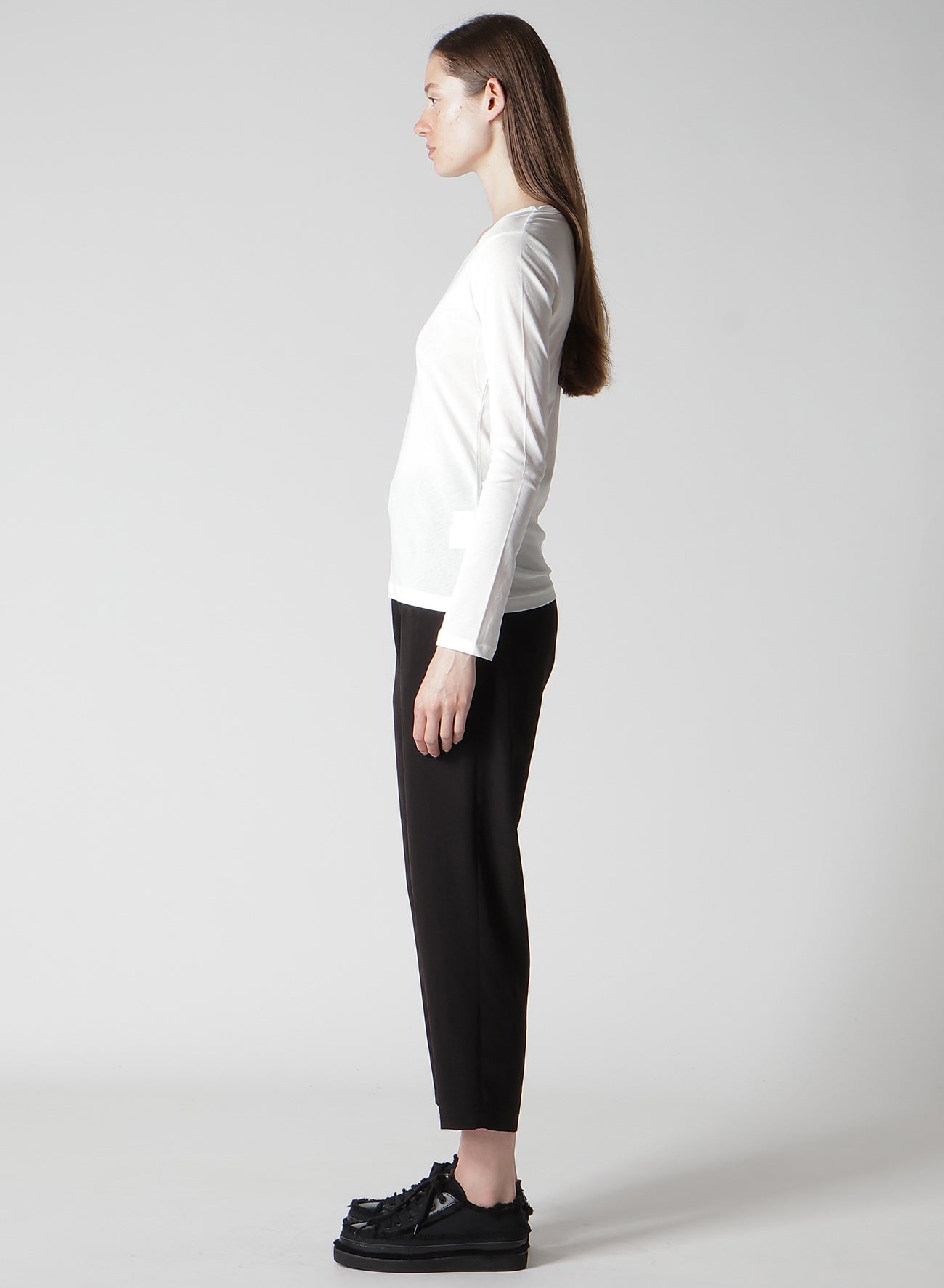 HIGH TWISTED JERSEY LONG SLV ROUND NECK T