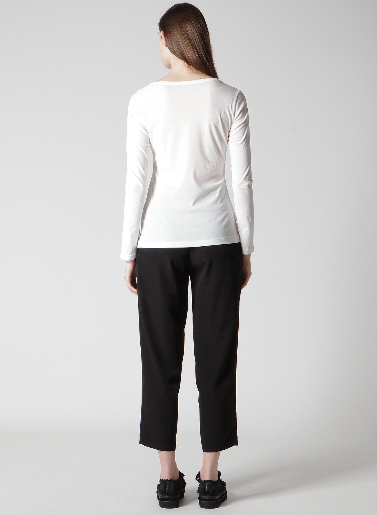 HIGH TWISTED JERSEY LONG SLV ROUND NECK T