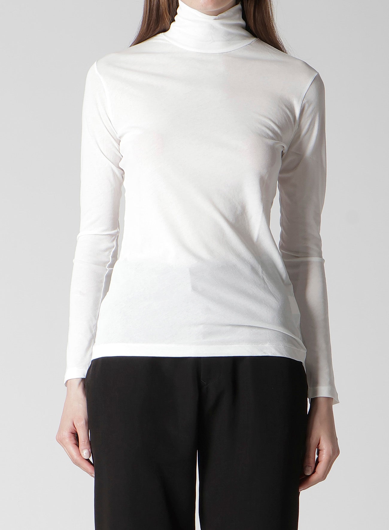 HIGH TWISTED JERSEY LONG SLV TURTLE NECK PO